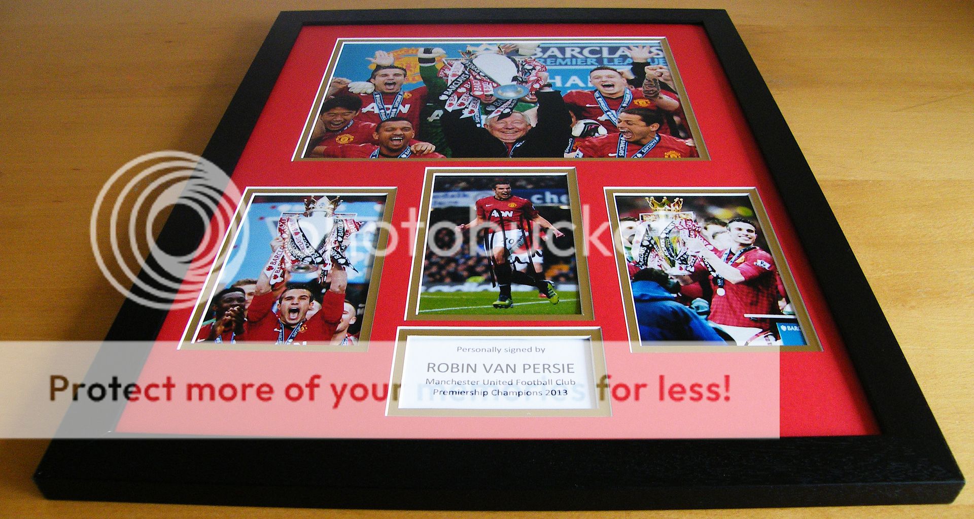 robin van persie hand signed & framed photo mount huge man utd
